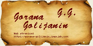 Gorana Golijanin vizit kartica